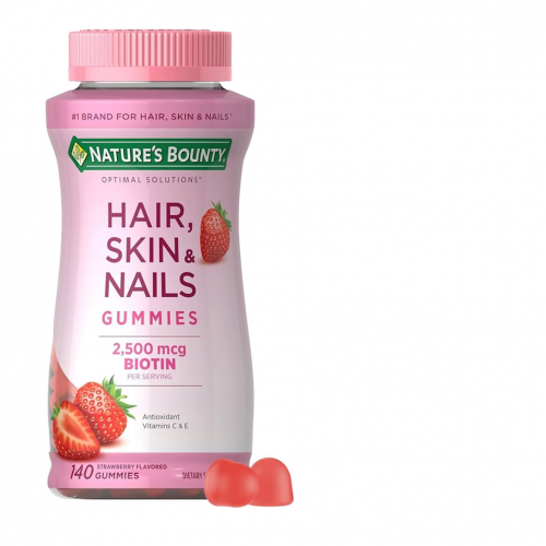 Gomitas Nature's Bounty Hair, Skin & Nails 2,500 mcg de Biotina para Cabello, Piel y Uñas - 80 Gummies