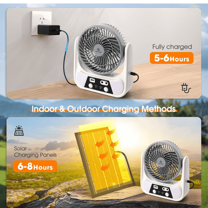 Abanico Solar Recargable de 8"