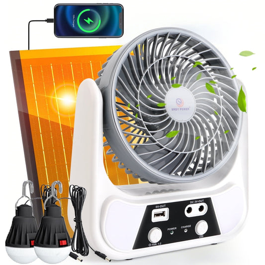Abanico Solar Recargable de 8"